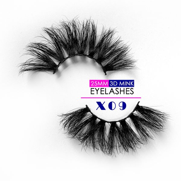 Luxury 25MM Mink Lashes , 5D 6D Mink Eyelashes Natural Black Color