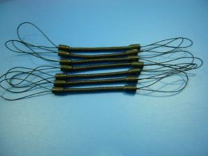 China Black Plastic Safe Mini Spiral Elastic Pen Tethers Cord w/String Loop Ends on sale