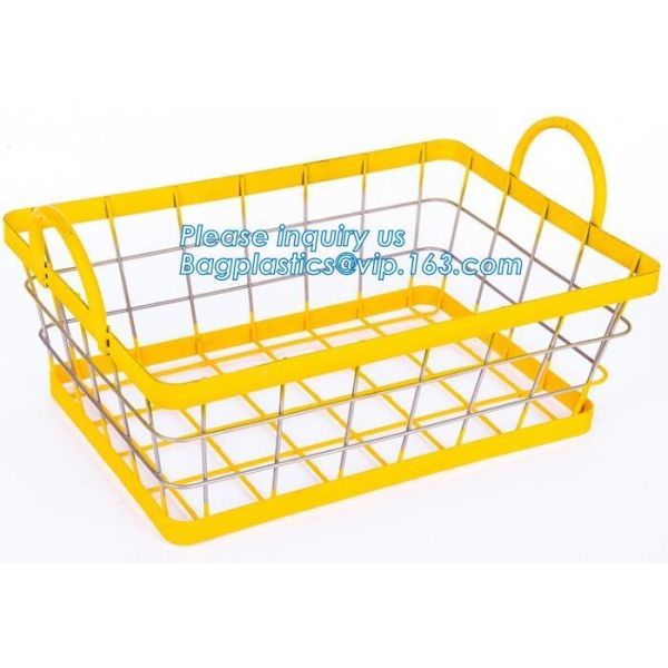 supermarket custom oblong wire metal storage baskets, Rose-Gold Fruit Baskets Storage Baskets Metal Wire Baskets, wire