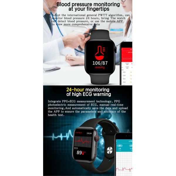 Silica Gel 1.75 Inch Touch Screen Smartwatch 170mAh Rechargeable