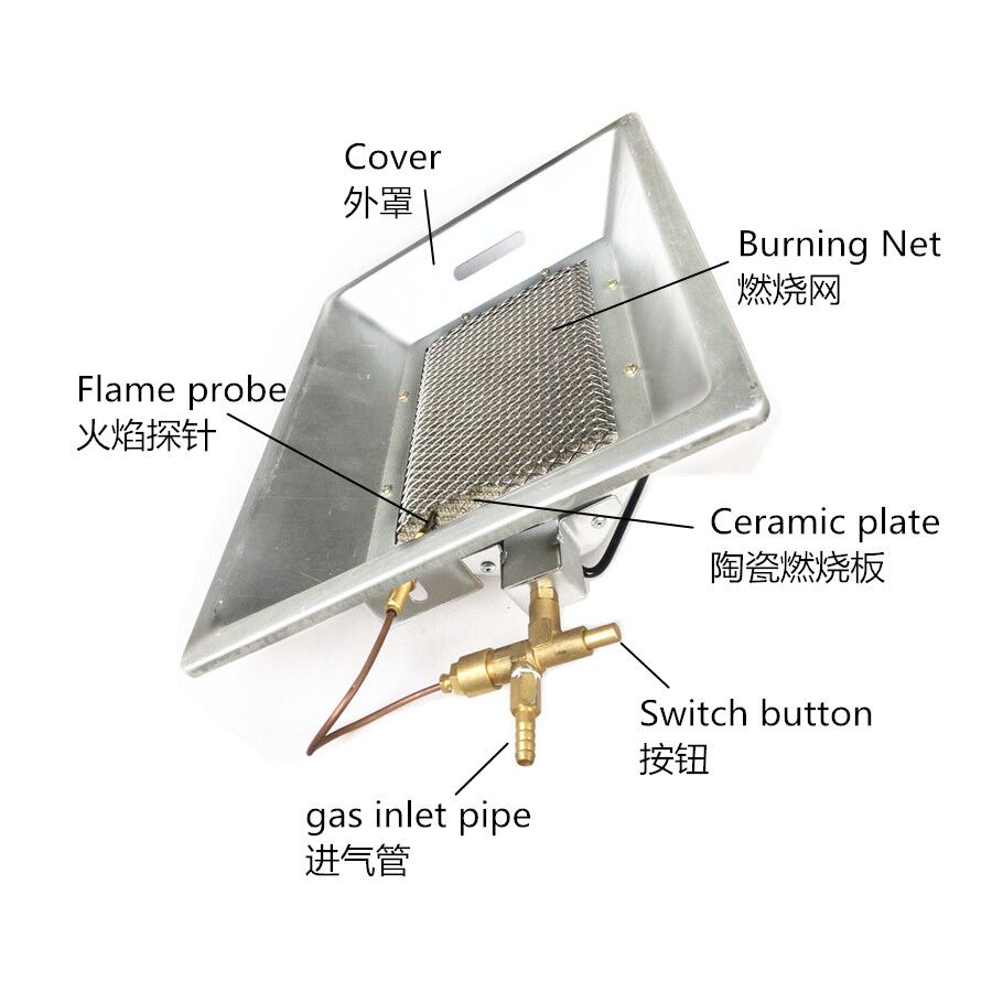 Energy Saving Portable Infrared Gas Heater Burner With Shell For Home