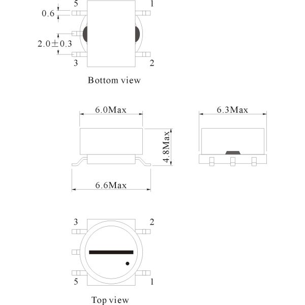 Ferrite Core SMD Magnetic Shielding Signal Transformer 900mW