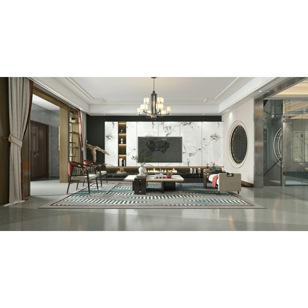 White Polished Glazed Porcelain Tile 900x1800x9mm Indoor Floor Wall