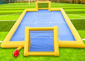 China Football Field Outdoor Inflatable Sports Games 0.55mm PVC Waterproof Inflatable Soccer Field For Kids on sale