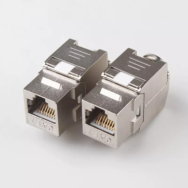 RJ45 Cat7 Keystone Jack Module With Shielded Toolless 8p8c Zinc Alloy 26AWG Cable