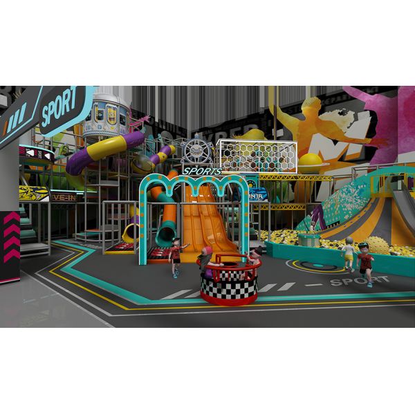 Custom Indoor Playground Equipment with Slides and Climbing Walls