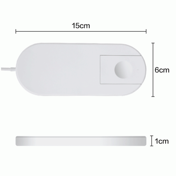 White 5W 7.5W 10W 2 in 1 fast wireless charger pads for iPhone and iWatch with QI standard,ST solution