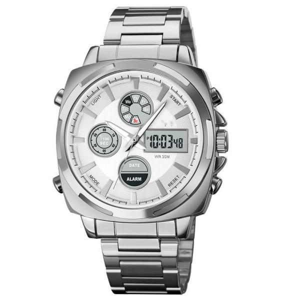 Quality fashion stainless steel reloj hombre lujo digital analog watches for men digital analog watch 1673 for sale