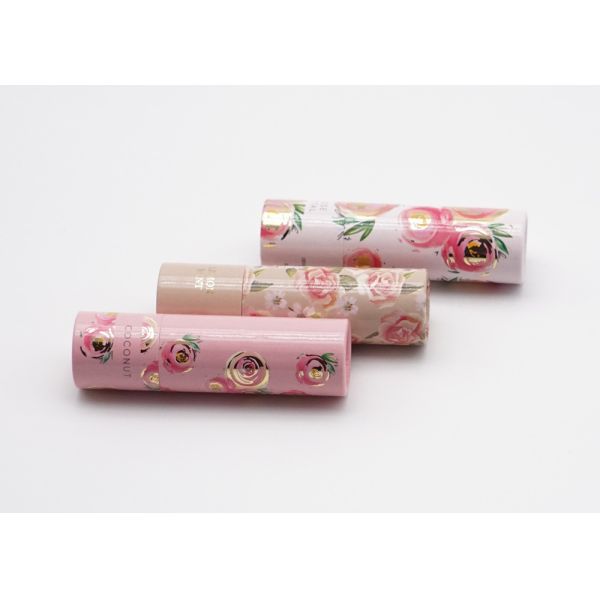 3.5g Eco Friendly Paper Lipstick Tubes With Flower Pattern