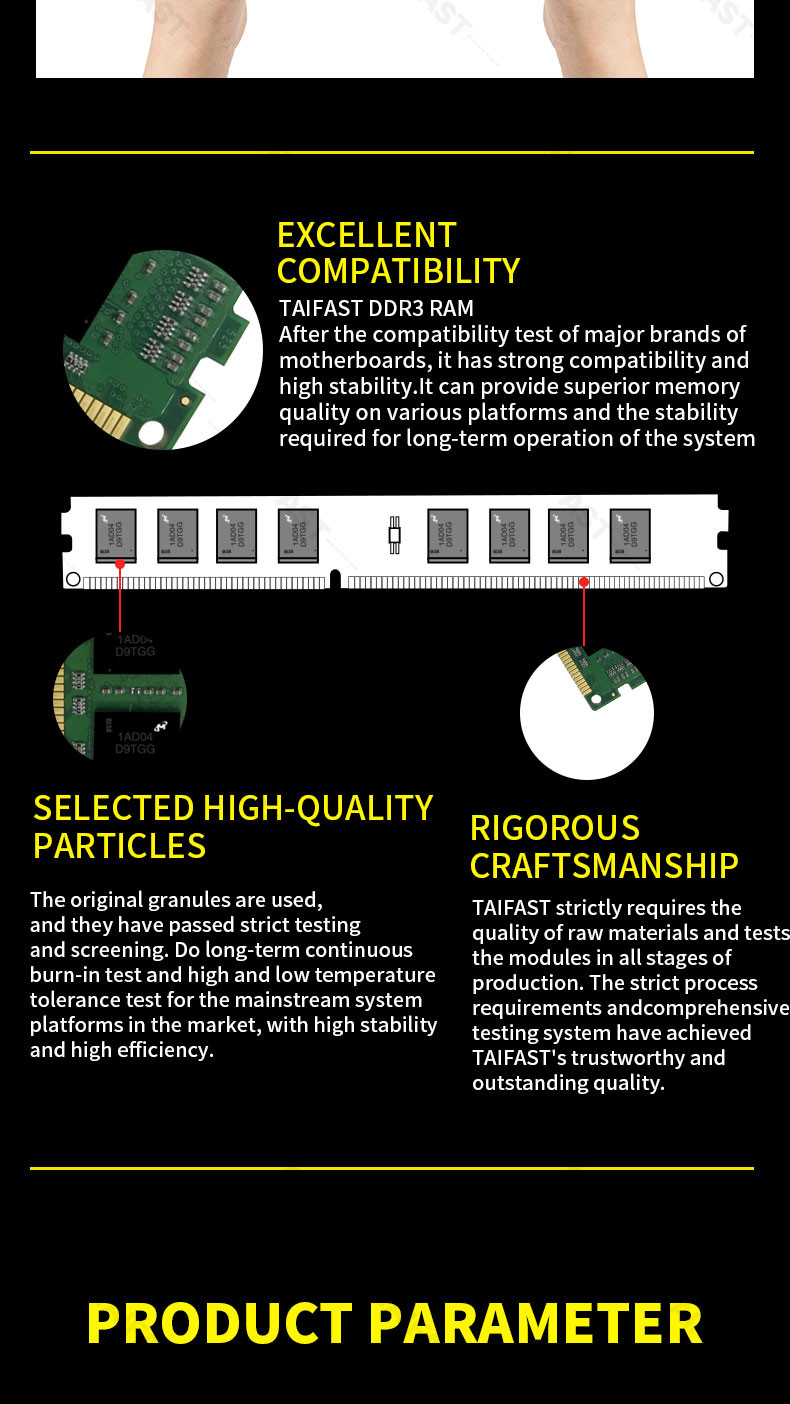 Memory Micron 8GB DDR3 Ram For PC Desktop Taifast CL11 1600MHZ