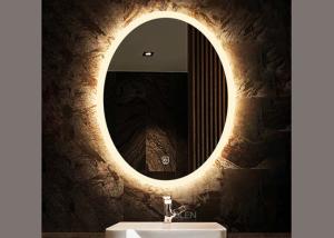 China Hotel Decoration Oval Bathroom Vanity Mirrors Wall Mounted With Smart Touch Switch on sale