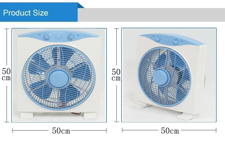 12 Inch Table Indoor Box Fan Dc Solar Powered With Timer And Adapter