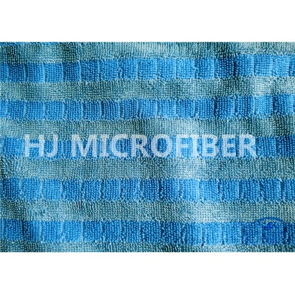 Plain Dyed Jacquard Grid Microfiber Twisted Pile Fabric For Mop Pad