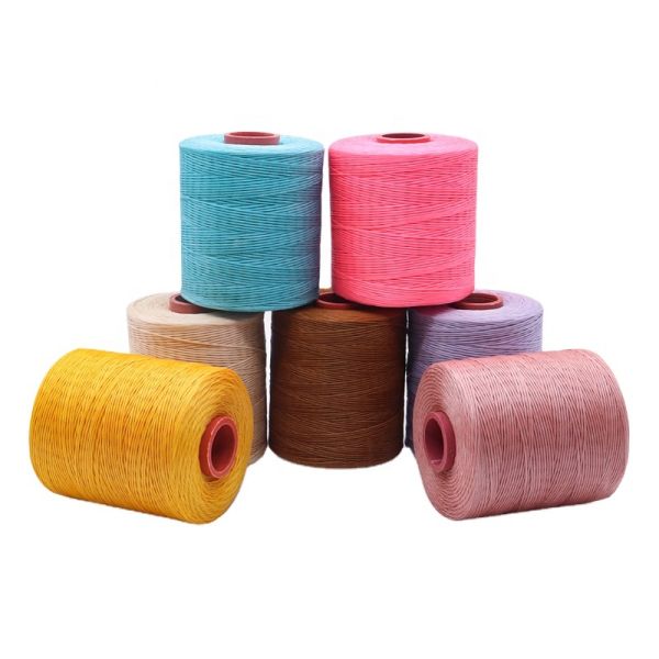 Kangfa 0.8MM 100% Polyester Waxed Thread for Leather Sewing Pattern Dyed Material Waxed