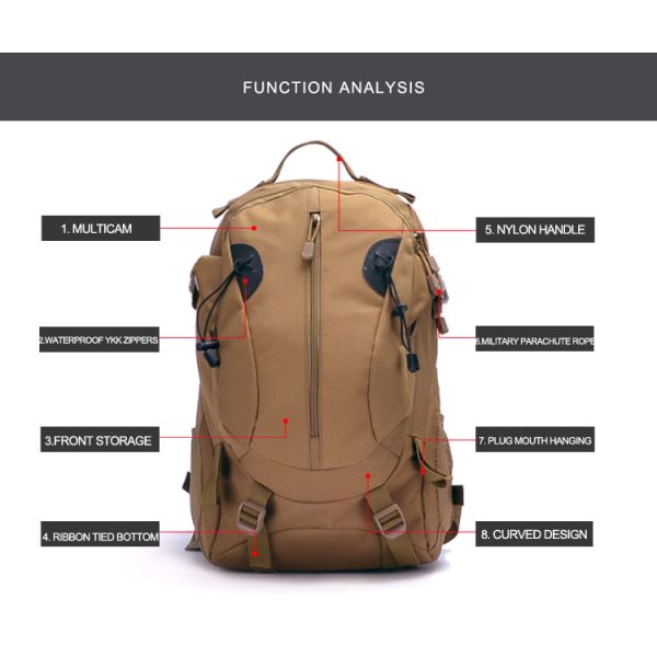 Sport Outdoor Military Molle Tactical Gear Backpack Camping Hiking Trekking