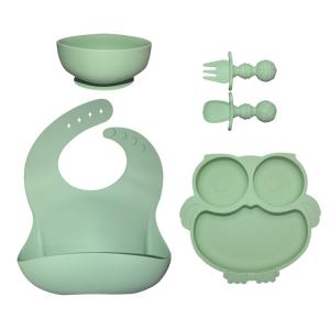 Wholesale MHC Baby Silicone Feeding Plates 6 Pcs Sets Nontoxic Baby Tableware Food Tray Dishes from china suppliers