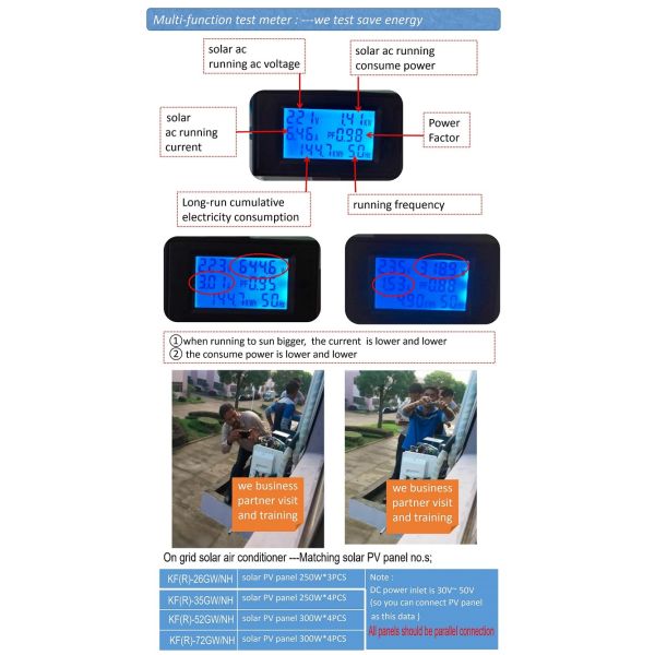 Hybrid on grid 220v solar air conditioner inverter 36000btu