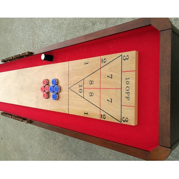 Promotional 9 FT Shuffleboard Game Table MDF With Wood Slide Scoring