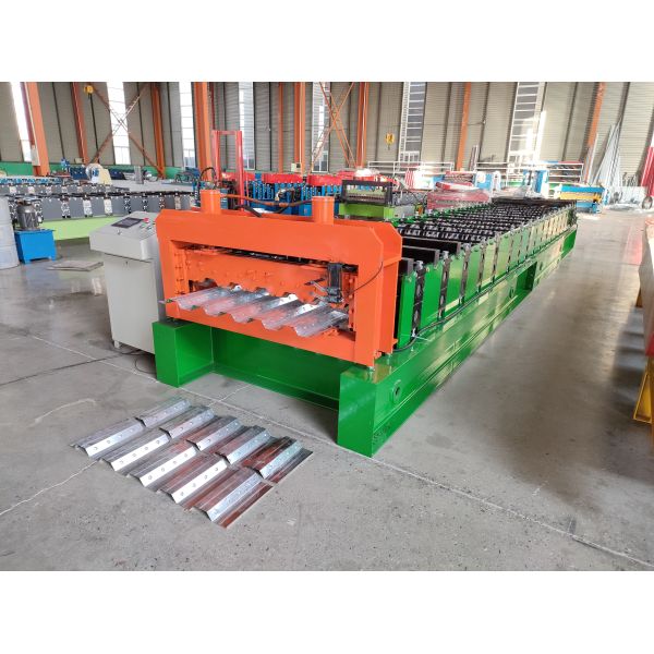 Steel Structural Floor Deck Roll Forming Machine PLC Control