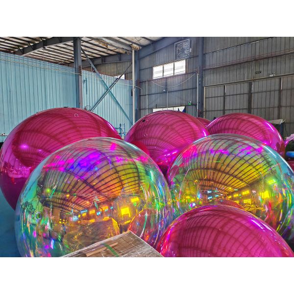 hot selling customize logo size silver golden inflatable reflective pvc mirror ball