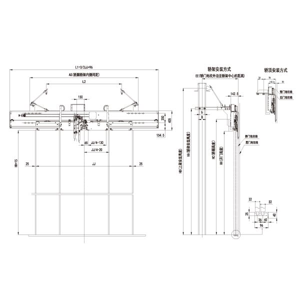 PM Car Elevator Door Operator With 96 Sill / Elevator Door Components