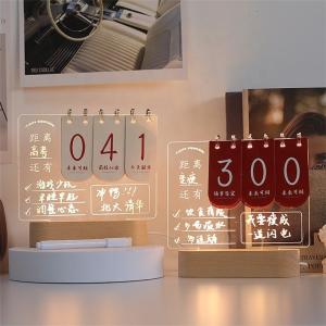 China Customize Wooden Table Lamp Base Acrylic Reminder card decoration memo Luminescent note board on sale