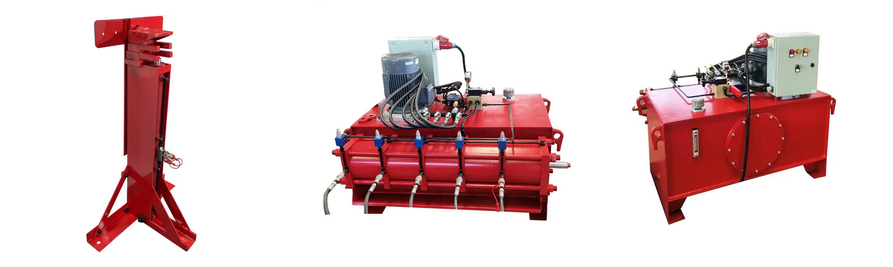 Three Stage Grain Bin Hydraulic Jacks Red Customized For Enamel Tank