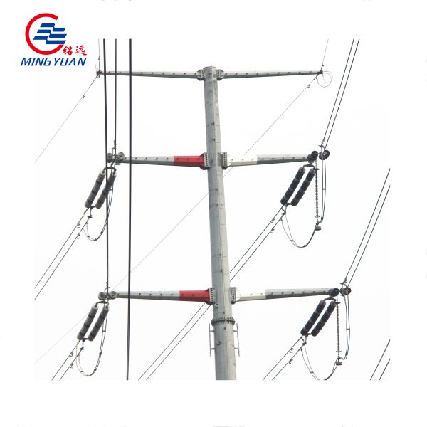 14m Steel Utility Pole Power Transmission , Galvanized Tubular Steel Pole