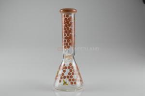 China 14MM Female Joint Conical Flask Glass Hookah Beaker Hexagonal Pattern on sale