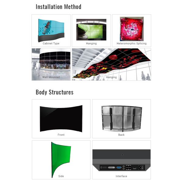 Full Color 500cd/m2 55" 1920x1080 Curved OLED Screen