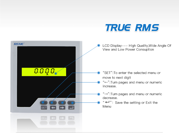 Multimeters 96*96mm Single Phase Multi- function Power Meter With RS485/ MODBUS-RTU Protocol