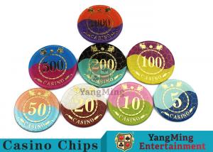 Wholesale Crystal Acrylic Casino Poker Chips , Mesh Bronzing Silkscreen Custom Casino Chips from china suppliers