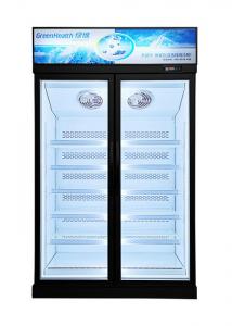 China R134a Upright Glass Door Display Freezer Seafood Refrigerator 953L on sale