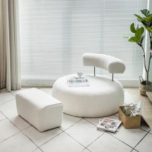 China White Pink Bedroom Pedal Cashmere Lazy Sofa Chair Pine Frame on sale