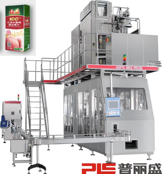 Quality 1000ml Aseptic Slim Carton Filling Machine 6000PPH with Cap Applicator for Juice for sale