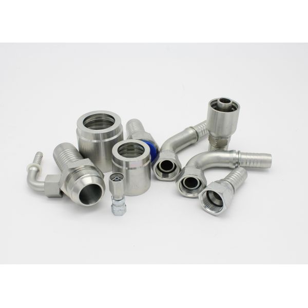 Silver / Golden Hydraulic Hose Fitting , Hydraulic Pipe Fittings Galvanized Zinc Appearance