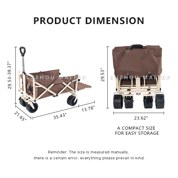 Outdoor 150L Large Capacity Folding Wagon Cart Double Oxford Cloth Multifunctional Camping Trolley