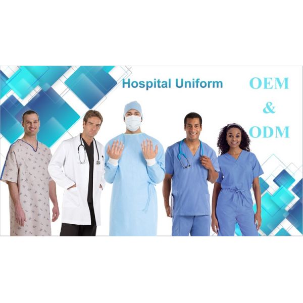 S-XL Polycotton Reusable Patient Uniform Anti Static