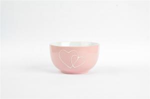 Wholesale Valentines Ceramic Salad Bowl Stoneware Heart Design Soup Bowl 7 Inch Optional Color from china suppliers