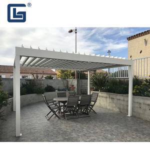 IP67 Rainproof Electric Louvered Pergola Waterproof Retractable Roof PVDF Coating