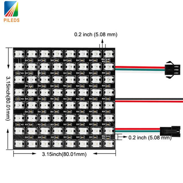 Quality 8x8 RGB LED Matrix Panels , LED Pixel Screen APA102C WS2812B SK6812 for sale