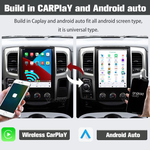 12.1 inch Android 11 Car Radio For 2013-2019 Dodge Ram Radio Touch Screen GPS Navigation Multimedia Player Carplay