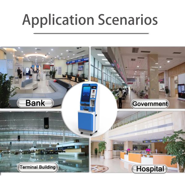 23.6 Inch Self Payment Kiosk Qr Scanner White Interactive Touch Screen Kiosk