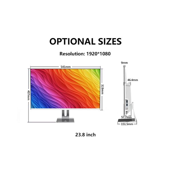 21.5 23.8 Inch Core I3 I5 I7 Business Desktop All In One Computer Pc for Windows 10 OS