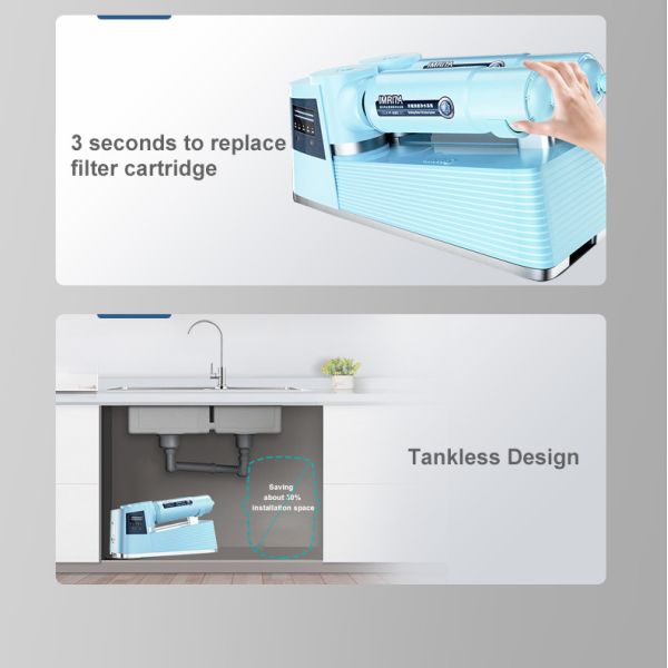 0.0001μM Electric Whole Home Water Purifier System 400GPD Tankless