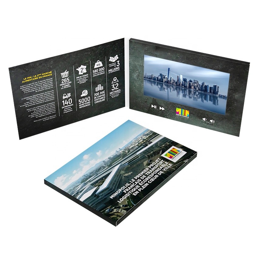 5 inch IPS LCD video card,Custom print LCD video product launch mailer for advertising
