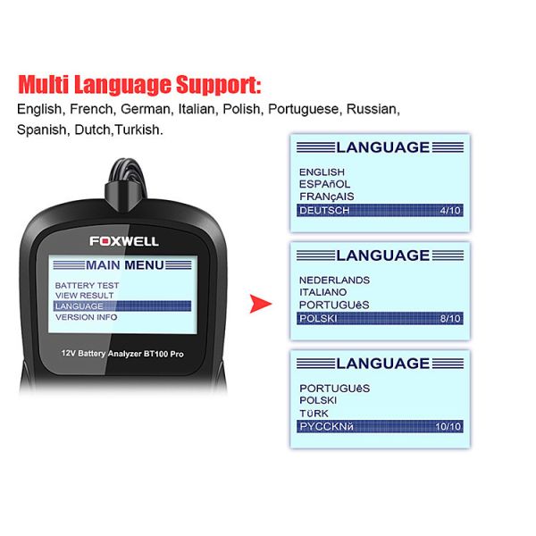 FOXWELL BT100PRO 12V Car Battery Tester