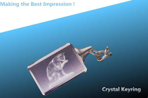 Quality crystal keychain/keychain/glass keyring for sale