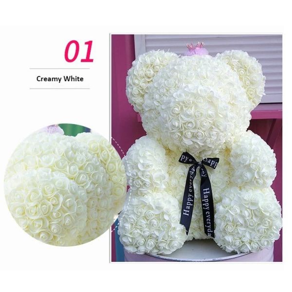 Preserved Flower Rose Teddy Bear PE for Valentines Day Gifts Factory Price Artificial Flower Gaint Teddy Bear