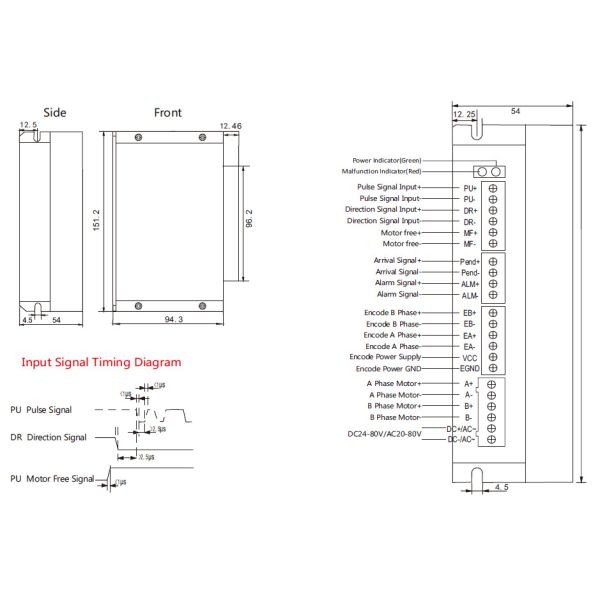 2phase closed loop stepper motor driver DC24~80V/ AC20~80V/DC30~110V SSD2608H Suitable for NEMA23~34 close-loop motor